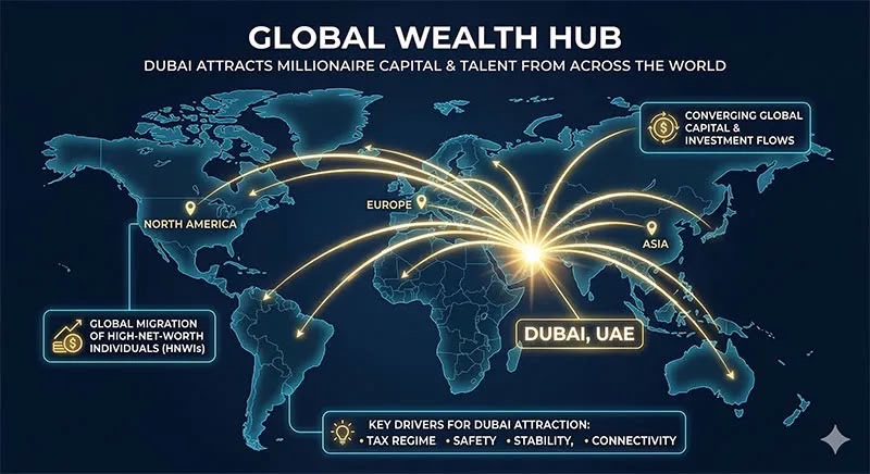 Global wealth hub — Dubai attracts millionaire capital and talent from across the world